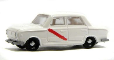 Seat 124 Taxi Madrid Blanco y negro