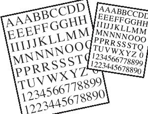 Letras y números de latón
