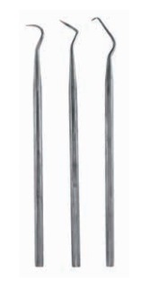 Set 3 curetas acero inox.