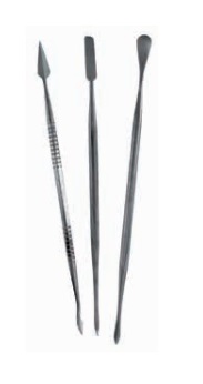 Set 3 curetas dobles acero inox.